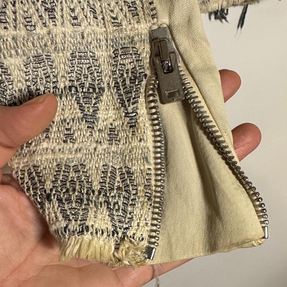 IRO Cream and Gray Textured Zip Jacket - Picture 4 of 4